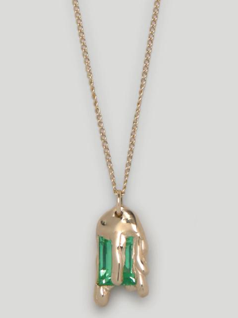 Palm Angels MELTING WAX GREEN CHARM NECKLACE