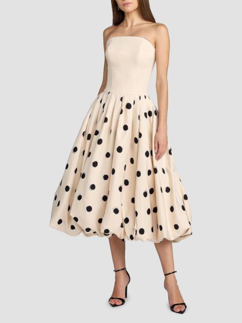 MAC DUGGAL Women's Polka Dot Crepe Strapless Midi-Dress - Ecru Multi