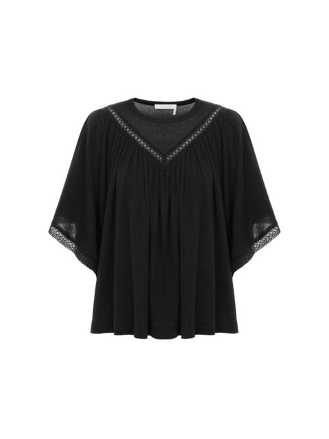 See by Chloé LACE TRIMMED TOP