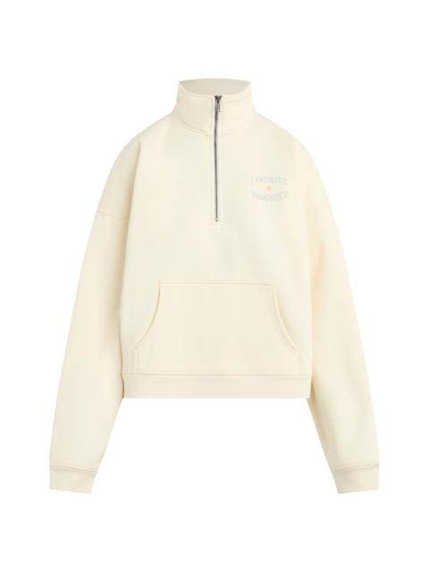 Favorite Daughter Women's The Logo Half-Zip Sweatshirt - Gardenia Light Sage