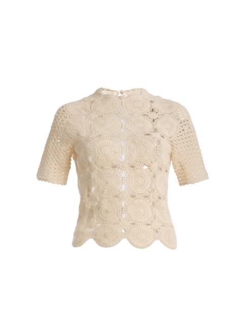 ESCVDO Siula Crocheted Cotton Top ivory