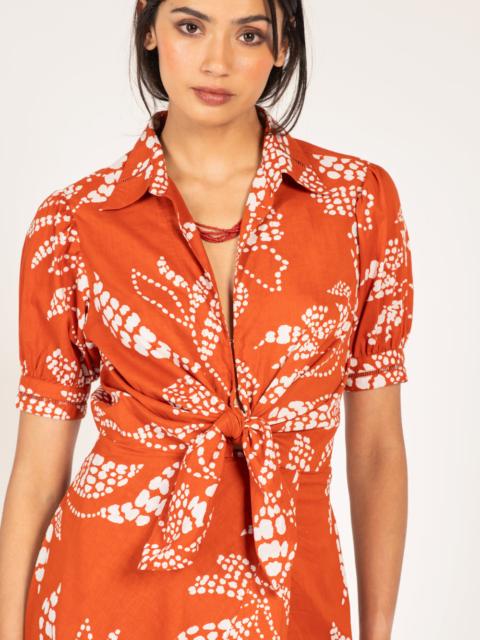 Poupette St Barth Long Dress Eren - Paprika Austral