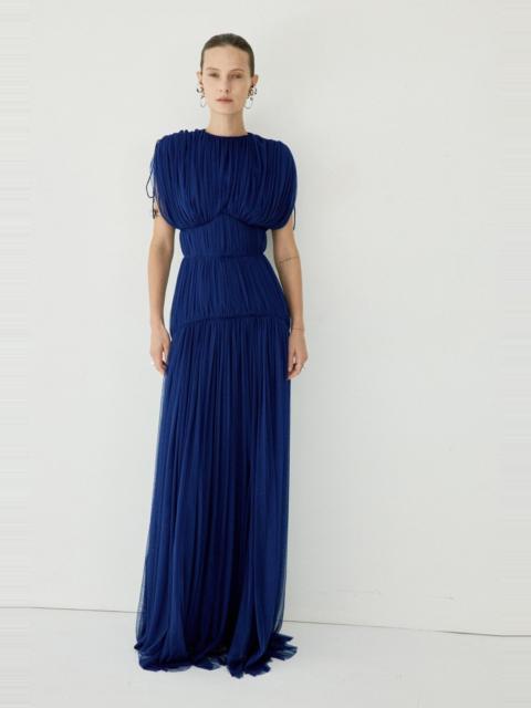 De La Vali NYMERA MAXI DRESS IN DEEP BLUE TULLE