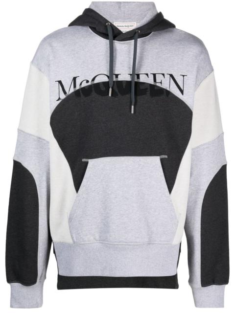 Alexander McQueen logo-print panelled hoodie