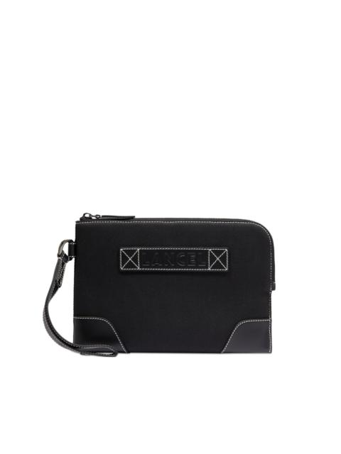 LANCEL leather-trimmed zip-top clutch