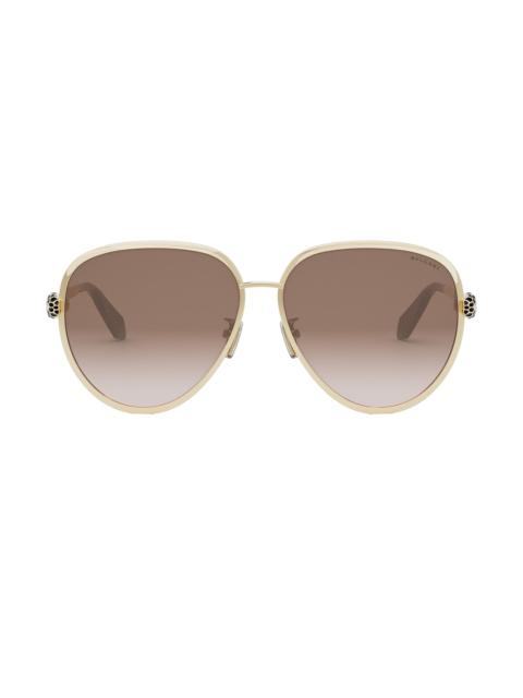 BVLGARI Women's Serpenti Forever 59MM Pilot Sunglasses - Brown Gold Brown