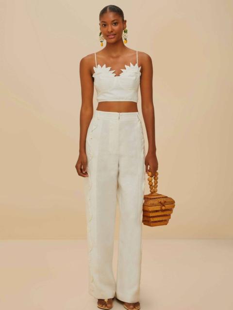 FARM RIO Off-White High Waisted Euroflax™ Premium Linen Pants