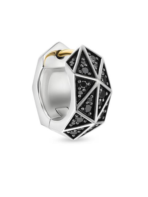 DAVID YURMAN Men's Faceted Hoop Earring in Sterling Silver, 14.5MM - Black