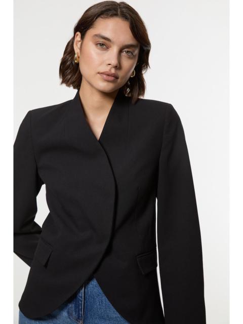 KAREN MILLEN Compact Stretch Asymmetric Single Breasted Tailored Blazer