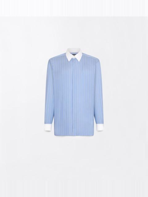 TOM FORD POPLIN CHAMBRAY STRIPE FLUID FIT SHIRT