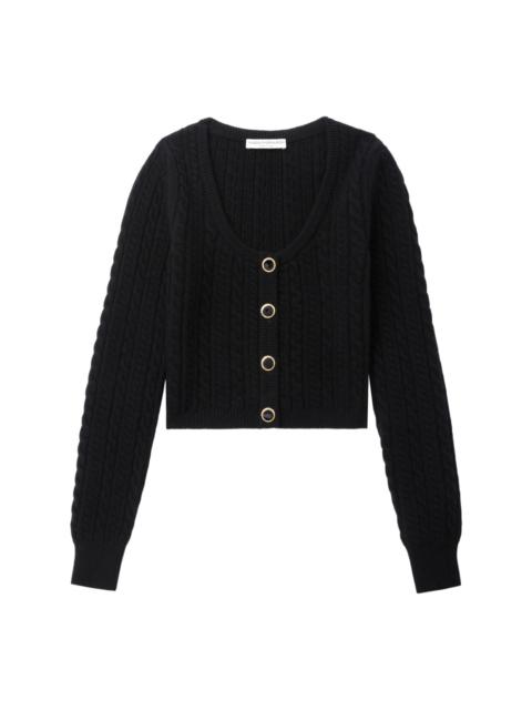 wool cable-knit cardigan