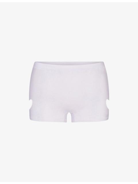 SKIMS Micro Heart Worn-In Cotton-Jersey Shorts