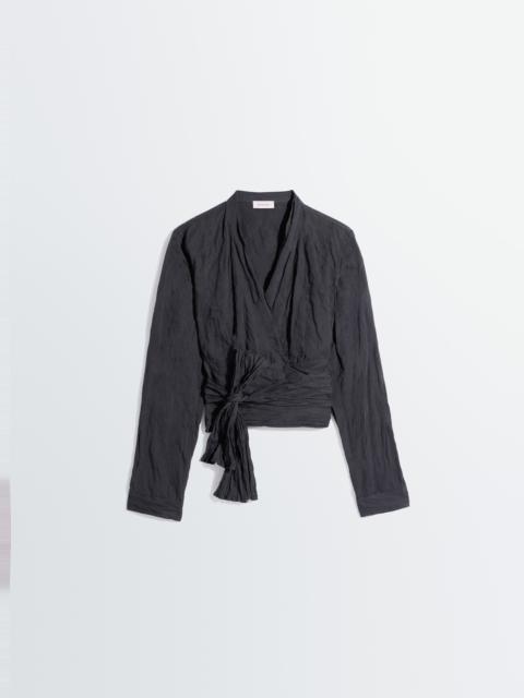 Lemaire CRINKLED WRAP TOP IN CRINKLED COTTON METAL