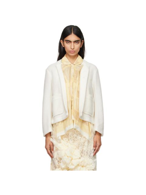 TAO Comme Des Garçons Off-White Wool & Cotton Silk Lawn Print Jacket