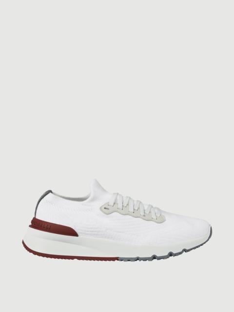 Brunello Cucinelli Cotton knit and semi-polished calfskin runners