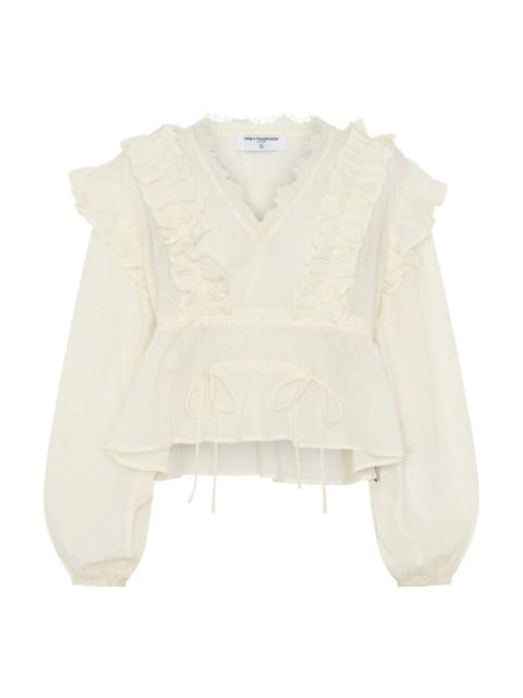ONE TEASPOON Willow Ruffle Sheer Top - Ivory