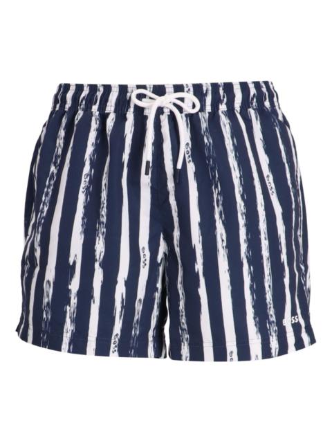 BOSS striped drawstring shorts