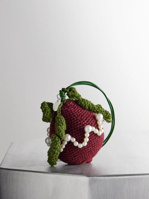 Gohar World Embellished crocheted cotton bag charm Burgundy