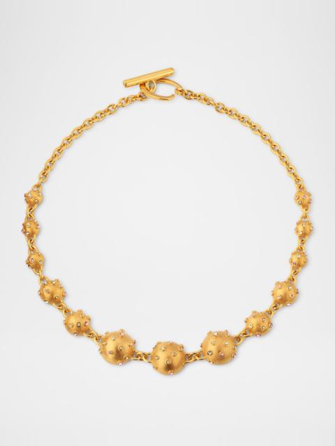 Oscar de la Renta Mini Crystal Half Sphere Necklace