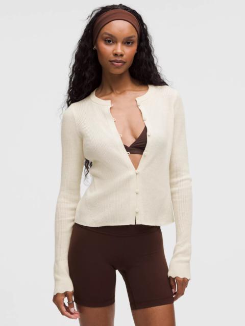 lululemon Cashmere Scalloped Cuff Cardigan