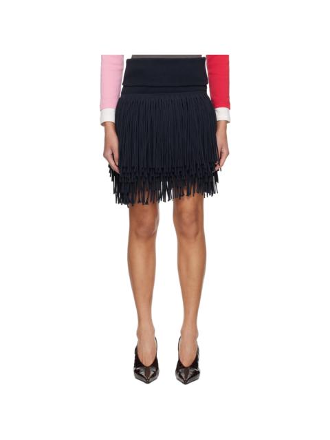 ABRA Navy Fringed Miniskirt
