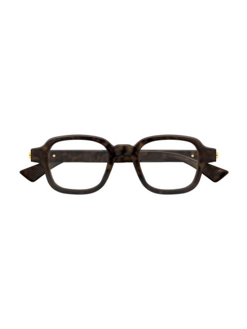 Bottega Veneta SQUARED SHAPE EYEGLASSES (HAVANA/TRANSPARENT)
