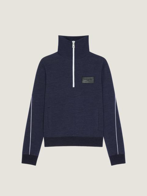 Givenchy ZIPPED SWEATSHIRT IN WOOL WITH GIVENCHY PARIS PATCH