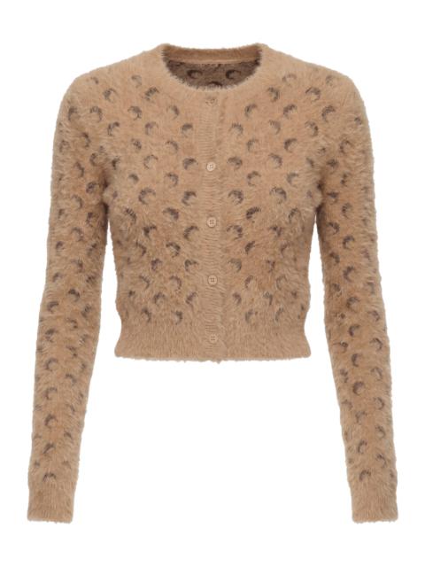 Marine Serre FLUFFY MOON JACQUARD KNIT LONG SLEEVES CARDIGAN