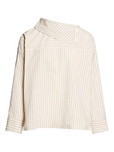 Yves Salomon asymmetric-neck poplin blouse