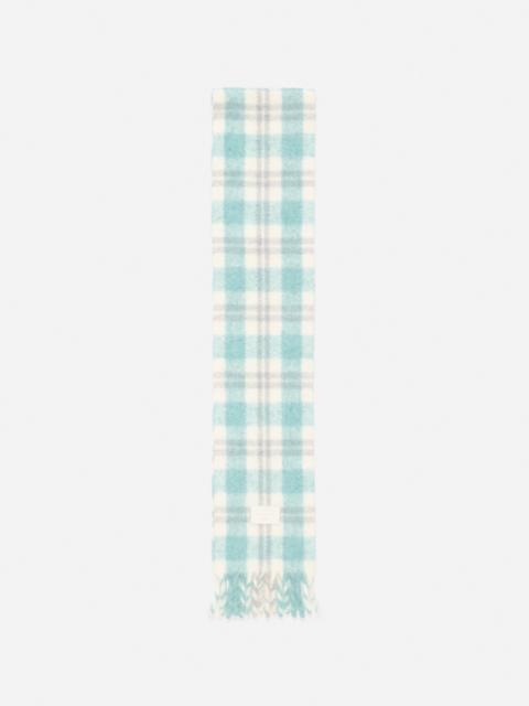 Acne Studios Fringed alpaca-wool scarf - White/Aqua