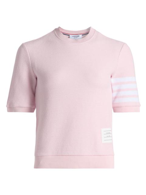 Thom Browne Women's Textured Piqué Cotton T-Shirt - Lt Pink