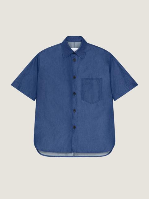 Givenchy COUTURE SEAM SHIRT IN INDIGO BLUE DENIM GIVENCHY STAMP