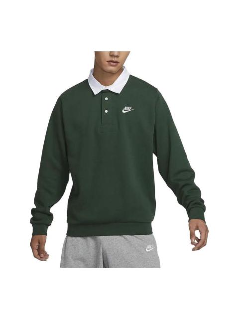 Nike Nike Club Fleece Bushed Back Long Sleeve Polo Shirt 'Green' DX0538-323
