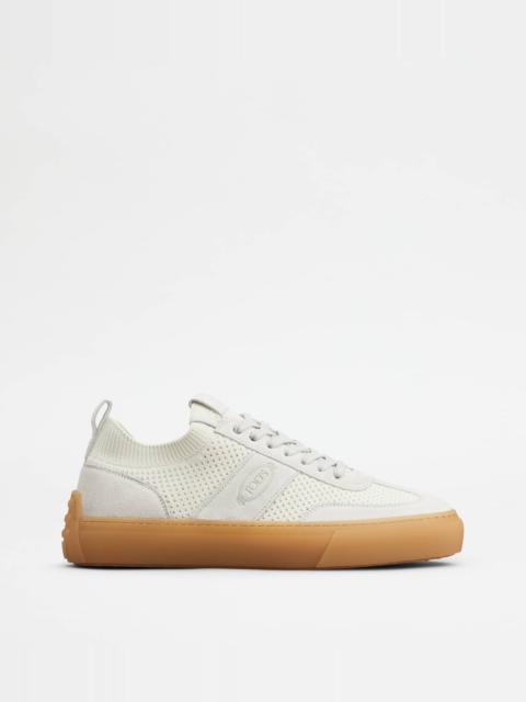 TOD'S SNEAKERS IN FABRIC AND SUEDE - WHITE