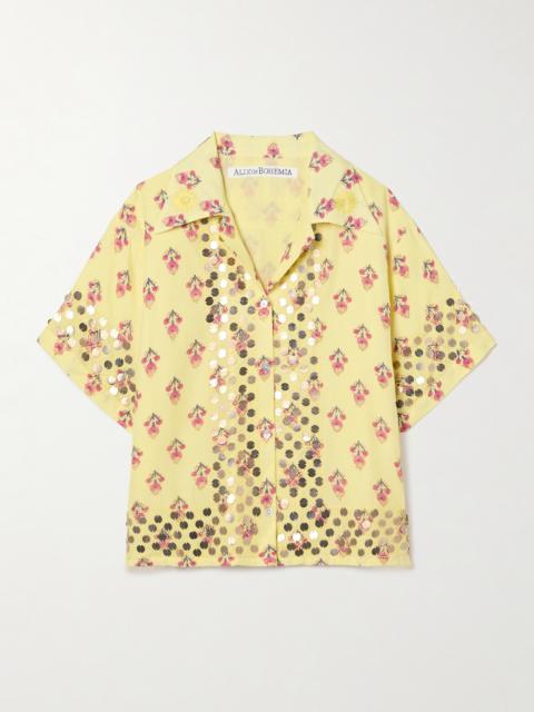 ALIX OF BOHEMIA Stevie Embellished Floral-print Tencel Lyocell Shirt