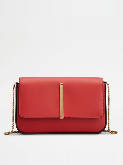 Tod's TOD'S DI BAG FOLIO IN LEATHER MINI - RED