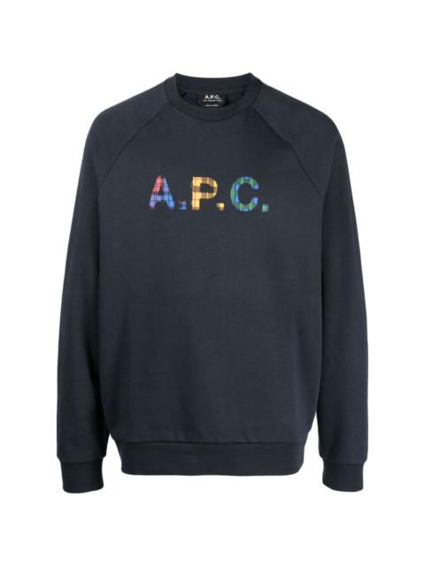 Shaun tartan-logo sweatshirt