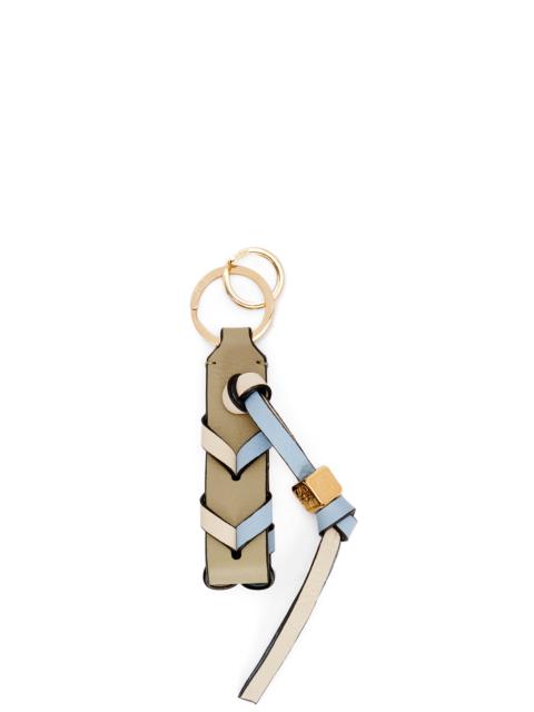 Braided strap keyring in calfskin