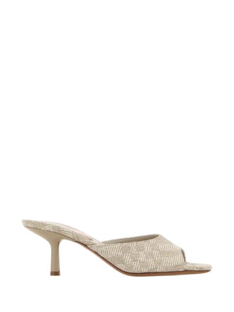 Burberry Embroidered Fabric Mules Lightbeige Sandali