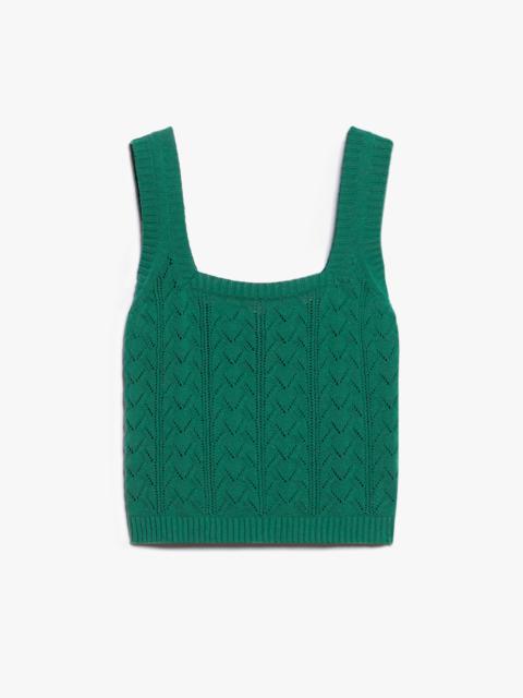 WEEKEND Max Mara ZANORA Crochet-knit cotton yarn top