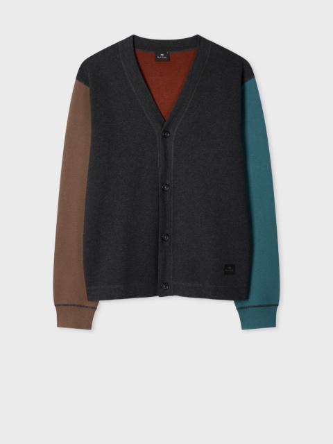 Paul Smith Grey Colour-Block Cotton-Blend Cardigan
