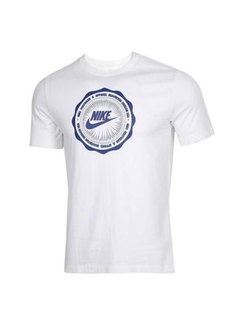 Nike Nike SPORTSWEAR Logo Printing Round Neck Short Sleeve White CW0482-100