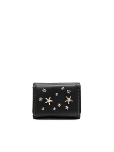 star stud-embellished leather wallet