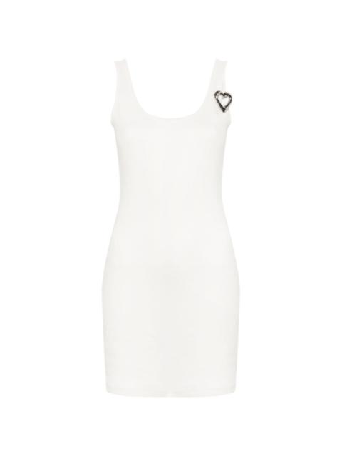 heart-plaque mini dress