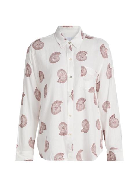 Rails Women's Charli Seashell-Print Linen-Blend Shirt - Spiral Shells