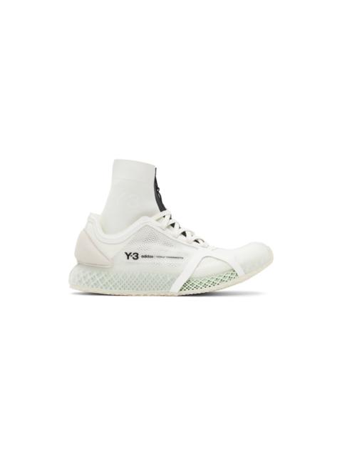 Y-3 White Mesh Runner 4D Low Sneakers