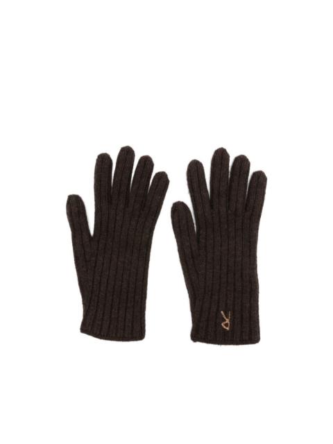 RUSLAN BAGINSKIY ribbed embroidered gloves