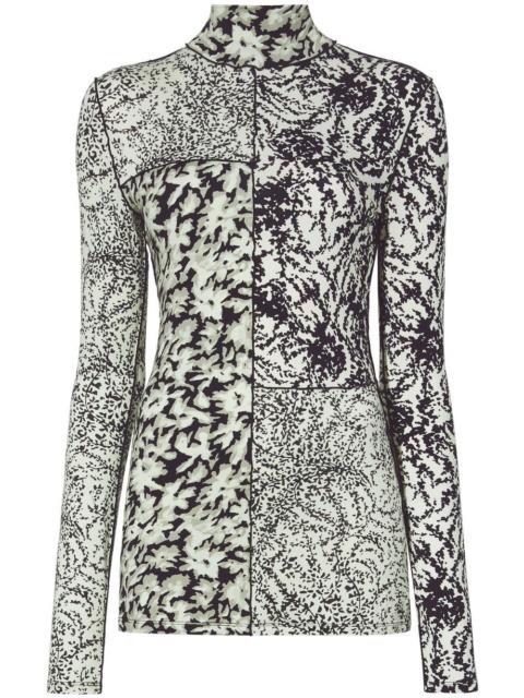 Proenza Schouler floral-print mock neck top