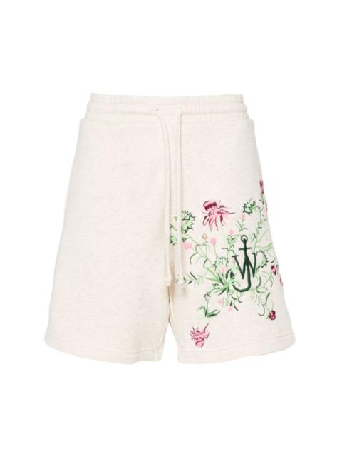 JW Anderson floral-embroidered cotton shorts