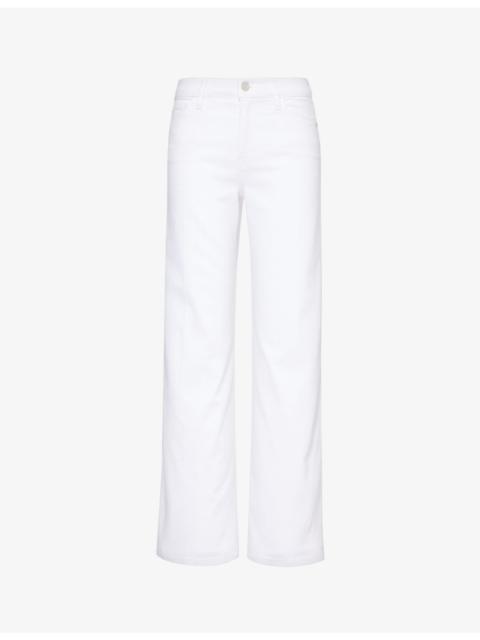 FRAME Le Slim Palazzo wide-leg high-rise stretch-cotton jeans
